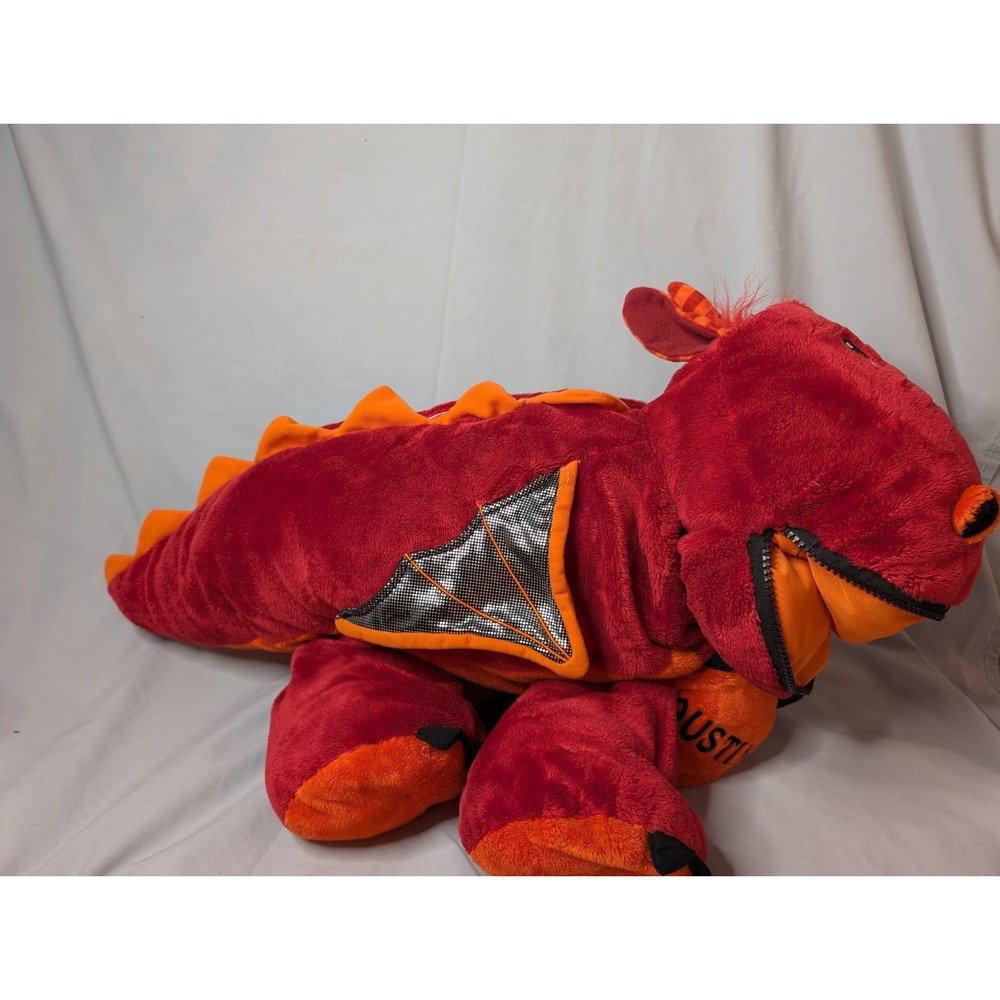 Stoffies Plush Blaze Red and Orange Dragon‎ Hidden Pockets" Personalize Austin